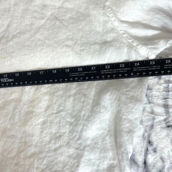 Michael Kors White Linen Shirt Womens XL Classic Fit Button Up Long Sleeve - Picture 10 of 11